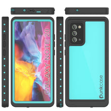 Cargar imagen en el visor de la galería, Galaxy Note 20 Waterproof Case, Punkcase Studstar Series Teal Thin Armor Cover (Color in image: light blue)