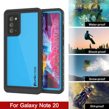Cargar imagen en el visor de la galería, Galaxy Note 20 Waterproof Case, Punkcase Studstar Light Blue Thin Armor Cover (Color in image: red)