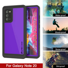 Cargar imagen en el visor de la galería, Galaxy Note 20 Waterproof Case, Punkcase Studstar Purple Series Thin Armor Cover (Color in image: light blue)