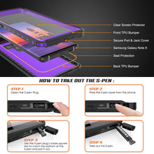 Cargar imagen en el visor de la galería, Galaxy Note 9 Waterproof Case PunkCase StudStar Purple Thin 6.6ft Underwater Shock/Snow Proof (Color in image: clear)