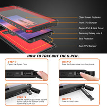 Cargar imagen en el visor de la galería, Galaxy Note 9 Waterproof Case PunkCase StudStar Red Thin 6.6ft Underwater Shock/Snow Proof (Color in image: clear)