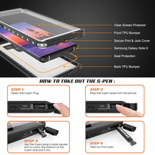 Cargar imagen en el visor de la galería, Galaxy Note 9 Waterproof Case, PunkСase StudStar White Thin 6.6ft Underwater Shock/Snow Proof (Color in image: clear)