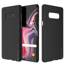 Load image into Gallery viewer, Galaxy S10e Plus Case, Punkcase CarbonShield, Heavy Duty & Ultra Thin 2 Piece Dual Layer PU Leather Jet Black Cover (Color in image: Black)
