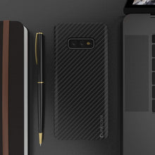 Load image into Gallery viewer, Galaxy S20 Ultra Plus Case, Punkcase CarbonShield, Heavy Duty & Ultra Thin 2 Piece Dual Layer PU Leather Jet Black Cover (Carbon Fiber Style)