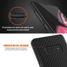 Load image into Gallery viewer, Galaxy S10e Plus Case, Punkcase CarbonShield, Heavy Duty & Ultra Thin 2 Piece Dual Layer PU Leather Jet Black Cover