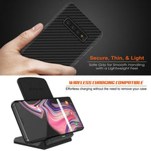 Load image into Gallery viewer, Galaxy S10 Plus Case, Punkcase CarbonShield, Heavy Duty & Ultra Thin 2 Piece Dual Layer PU Leather Jet Black Cover