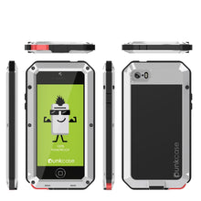 Cargar imagen en el visor de la galería, iPhone SE/5/5s Case, Punkcase® METALLIC Series SILVER w/ TEMPERED GLASS | Aluminum Frame (Color in image: Red)