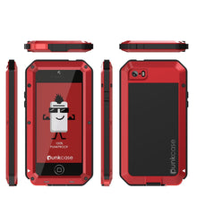 Cargar imagen en el visor de la galería, iPhone SE/5/5s Case, Punkcase® METALLIC Series RED w/ TEMPERED GLASS | Aluminum Frame (Color in image: Gold)