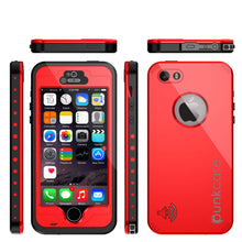 Cargar imagen en el visor de la galería, iPhone 5S/5 Waterproof Case, PunkCase StudStar Red Case Water/Shock/Dirt Proof | Lifetime Warranty (Color in image: black)