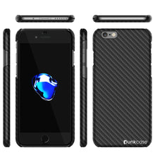 Cargar imagen en el visor de la galería, iPhone 8 Case, Punkcase CarbonShield Jet Black with 0.3mm Tempered Glass