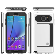 Cargar imagen en el visor de la galería, Galaxy Note 5 Case PunkCase CLUTCH White Series Slim Armor Soft Cover Case w/ Tempered Glass (Color in image: Silver)