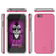 Cargar imagen en el visor de la galería, iPhone 6/6S Punkcase LED Light Case Light Illuminated Case, Pink W/ Battery Power Bank (Color in image: black)