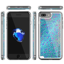 Cargar imagen en el visor de la galería, iPhone 8+ Plus Case, PunkCase LIQUID Teal Series, Protective Dual Layer Floating Glitter Cover (Color in image: pink)