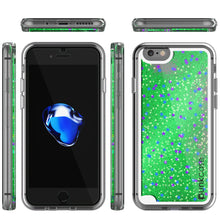 Cargar imagen en el visor de la galería, iPhone 7 Case, PunkCase LIQUID Green Series, Protective Dual Layer Floating Glitter Cover (Color in image: gold)