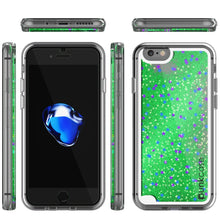 Cargar imagen en el visor de la galería, iPhone SE (4.7") Case, PunkCase LIQUID Green Series, Protective Dual Layer Floating Glitter Cover (Color in image: gold)