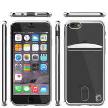 Cargar imagen en el visor de la galería, iPhone SE (4.7") Case, PUNKCASE® LUCID Silver Series | Card Slot | SHIELD Screen Protector | Ultra fit (Color in image: Black)