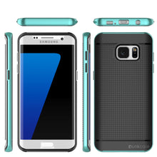 Load image into Gallery viewer, Galaxy S7 Edge Case, PunkCase STEALTH Teal Series Hybrid 3-Piece Shockproof Dual Layer Cover (Color in image: Silver)