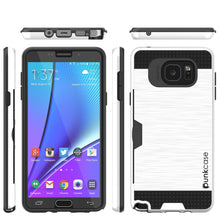 Cargar imagen en el visor de la galería, Galaxy Note 5 Case PunkCase SLOT White Series Slim Armor Soft Cover Case w/ Tempered Glass (Color in image: Silver)