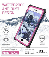 Cargar imagen en el visor de la galería, iPhone 8+ Plus Waterproof Case, Ghostek Nautical Series for iPhone 8+ Plus | Slim Underwater Protection | Adventure Duty | Swimming (Pink) (Color in image: Green)