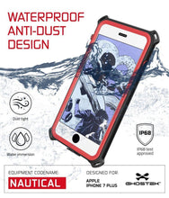 Cargar imagen en el visor de la galería, iPhone 8+ Plus Waterproof Case, Ghostek Nautical Series for iPhone 8+ Plus | Slim Underwater Protection | Adventure Duty | Swimming (Red) (Color in image: Green)