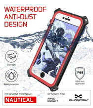 Cargar imagen en el visor de la galería, iPhone 8 Waterproof Case, Ghostek Nautical Series for iPhone 8 | Slim Underwater Protection | Adventure Duty | Ultra Fit | Swimming (Red) (Color in image: Green)