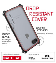 Cargar imagen en el visor de la galería, iPhone 8 Waterproof Case, Ghostek Nautical Series for iPhone 8 | Slim Underwater Protection | Adventure Duty | Ultra Fit | Swimming (Red) (Color in image: Pink)