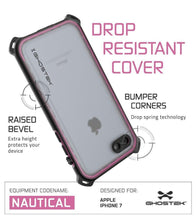 Cargar imagen en el visor de la galería, iPhone 8 Waterproof Case, Ghostek Nautical Series for iPhone 8 | Slim Underwater Protection | Adventure Duty | Ultra Fit | Swimming (Pink) (Color in image: Red)