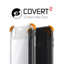 Cargar imagen en el visor de la galería, iPhone X Crystal Clear Case, Ghostek Covert2 Soft Skin Cover with Silicone Gel Corners | Enhanced State of the Art Fabrication | Face ID Compatible & Supports Wireless Charging | Orange (Color in image: White)