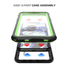 Cargar imagen en el visor de la galería, iPhone X Waterproof Case, Ghostek Nautical Rugged Heavy Duty + Screen Protector | Premium Protective Construction iPhone10 | Green (Color in image: Pink)