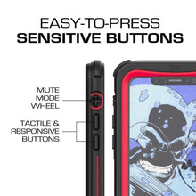 Cargar imagen en el visor de la galería, Apple iPhone X Waterproof Case, Ghostek Nautical Underwater Full Sealed Cover | Military Grade Standard Drop Tested Certified + Built-In Screen Protector | Red