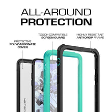 Cargar imagen en el visor de la galería, iPhone X Waterproof Case, Ghostek Nautical Series Extreme Durable Tough Cover | Hybrid Impact Rugged Outdoor Design | Teal (Color in image: Pink)
