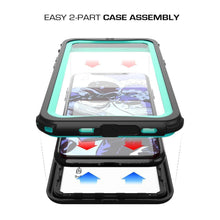 Cargar imagen en el visor de la galería, iPhone X Waterproof Case, Ghostek Nautical Series Extreme Durable Tough Cover | Hybrid Impact Rugged Outdoor Design | Teal (Color in image: White)