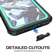 Cargar imagen en el visor de la galería, iPhone X Waterproof Case, Ghostek Nautical Series Extreme Durable Tough Cover | Hybrid Impact Rugged Outdoor Design | Teal (Color in image: Light Green)