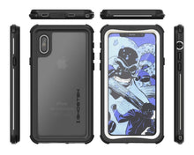 Cargar imagen en el visor de la galería, iPhone X Waterproof Case, Ghostek Nautical Series Full Body Shockproof Armor Design | Dustproof Snowproof Dirtproof Underwater Swimming Diving Floating Slim Fit Supports Wireless Charging | White