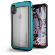 Cargar imagen en el visor de la galería, Ghostek Atomic Slim Apple iPhone X Case, Rugged Heavy Duty Military Grade Cover | Industrial Strength Aluminum Alloy Frame + Raised Rubberized Corners & Bezel | Face ID Compatible | Teal (Color in image: Teal)