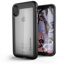 Cargar imagen en el visor de la galería, Ghostek Atomic Slim Hybrid iPhone X Case with Industrial Strength Military Drop Protection for Apple iPhone X 2017 | Supports Qi Wireless Charging | Works with Face ID | Black (Color in image: Black)