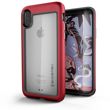 Cargar imagen en el visor de la galería, Ghostek Atomic Slim iPhone X Case with Shockproof Aluminum Bumper Heavy Duty | Supports Qi Wireless Charging + Works Flawlessly with Face ID | Red (Color in image: Red)