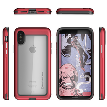 Cargar imagen en el visor de la galería, Ghostek Atomic Slim iPhone X Case with Shockproof Aluminum Bumper Heavy Duty | Supports Qi Wireless Charging + Works Flawlessly with Face ID | Red (Color in image: Gold)