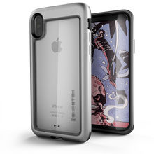Load image into Gallery viewer, iPhone X Case, Ghostek Atomic Slim Series - Military Grade Drop Tested, Metal Aluminum Alloy Bumper + TPU & Rubber Protective Case for Apple iPhone X 2017 | Silver (Color in image: Silver)