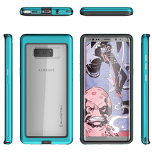 Cargar imagen en el visor de la galería, Galaxy Note 8, Ghostek Atomic Slim Galaxy Note 8 Case Shockproof Impact Hybrid Modern Design | Teal (Color in image: Silver)