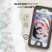 Cargar imagen en el visor de la galería, iPhone 7+ Plus Waterproof Case, Ghostek® Atomic 3.0 Black Series | Underwater | Touch-ID (Color in image: Pink)