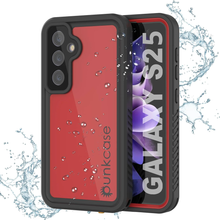 Cargar imagen en el visor de la galería, Galaxy S25 Case impermeable Punkcase Studstar Red Fin 6.2 pies IP68 IP68 Choque/prueba de nieve