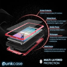 Cargar imagen en el visor de la galería, Note 4 Case, Punkcase® METALLIC Series RED w/ TEMPERED GLASS | Aluminum Frame (Color in image: Gold)
