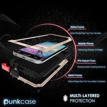 Load image into Gallery viewer, Galaxy S6 EDGE Case, PUNKcase Metallic Gold Shockproof Slim Metal Armor Case (Color in image: black)