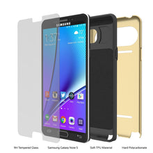 Cargar imagen en el visor de la galería, Galaxy Note 5 Case PunkCase CLUTCH Gold Series Slim Armor Soft Cover Case w/ Tempered Glass (Color in image: White)