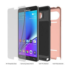 Cargar imagen en el visor de la galería, Galaxy Note 5 Case PunkCase CLUTCH Rose Gold Series Slim Armor Soft Cover Case w/ Tempered Glass (Color in image: Gold)