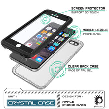 Cargar imagen en el visor de la galería, iPhone 6/6S Waterproof Case, PUNKcase CRYSTAL Black W/ Attached Screen Protector | Warranty (Color in image: light blue)
