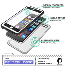 Cargar imagen en el visor de la galería, iPhone 6+/6S+ Plus Waterproof Case, PUNKcase CRYSTAL White W/ Attached Screen Protector | Warranty (Color in image: teal)