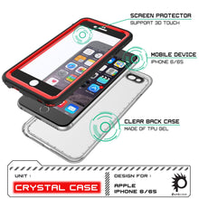 Cargar imagen en el visor de la galería, iPhone 6/6S Waterproof Case, PUNKcase CRYSTAL Red W/ Attached Screen Protector | Warranty (Color in image: pink)
