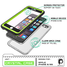 Cargar imagen en el visor de la galería, iPhone 6/6S Waterproof Case, PUNKcase CRYSTAL Light Green W/ Attached Screen Protector | Warranty (Color in image: teal)